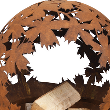 Load image into Gallery viewer, Fallen Fruits Fire Pit Globe with Laser Cut Leaves Design
