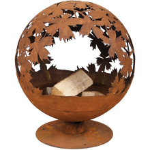 Load image into Gallery viewer, Fallen Fruits Fire Pit Globe with Laser Cut Leaves Design
