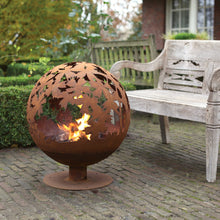 Load image into Gallery viewer, Fallen Fruits Fire Pit Globe with Laser Cut Leaves Design
