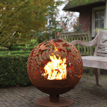 Load image into Gallery viewer, Fallen Fruits Fire Pit Globe with Laser Cut Meadow Design
