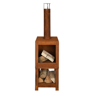 Fallen Fruits Rust Terrace Heater with Wood Store