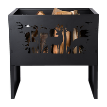 Load image into Gallery viewer, Fallen Fruits Black Deer Design Rectangular Fire Basket
