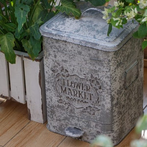 Flower Market Rustic Metal Pedal Bin