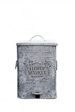 Load image into Gallery viewer, Flower Market Rustic Metal Pedal Bin
