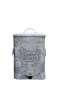 Flower Market Rustic Metal Pedal Bin
