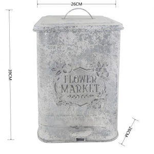 Flower Market Rustic Metal Pedal Bin