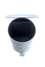 Load image into Gallery viewer, Blue Metal Vintage Look Garden Waste Pedal Bin
