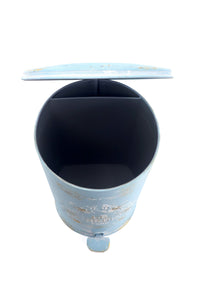 Blue Metal Vintage Look Garden Waste Pedal Bin