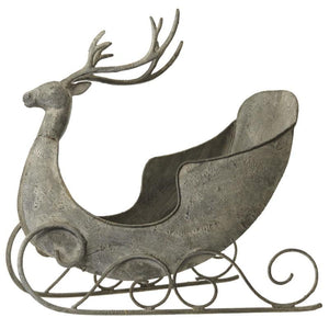 Christmas Rustic Metal Reindeer Sleigh