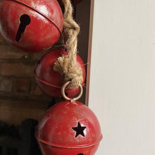 Load image into Gallery viewer, Rope Decoration with Six Red Metal Bells

