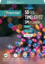 Load image into Gallery viewer, Premier TimeLights 50 Rainbow LED Battery Operated String Lights
