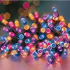 Premier TimeLights 100 Rainbow LED Battery Operated String Lights