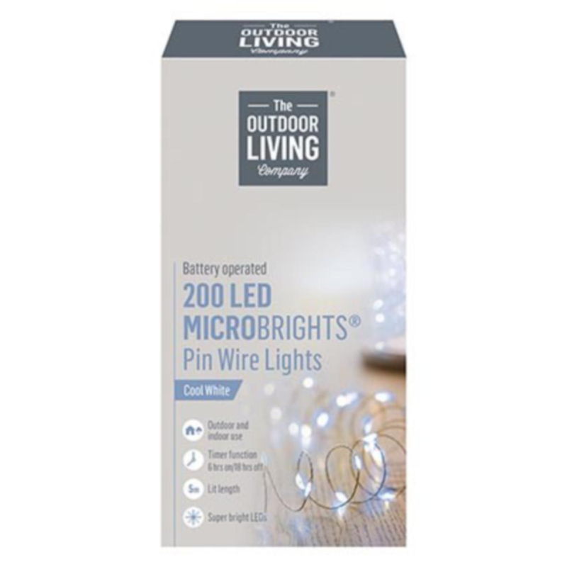 200 Cool White Pin Wire Lights