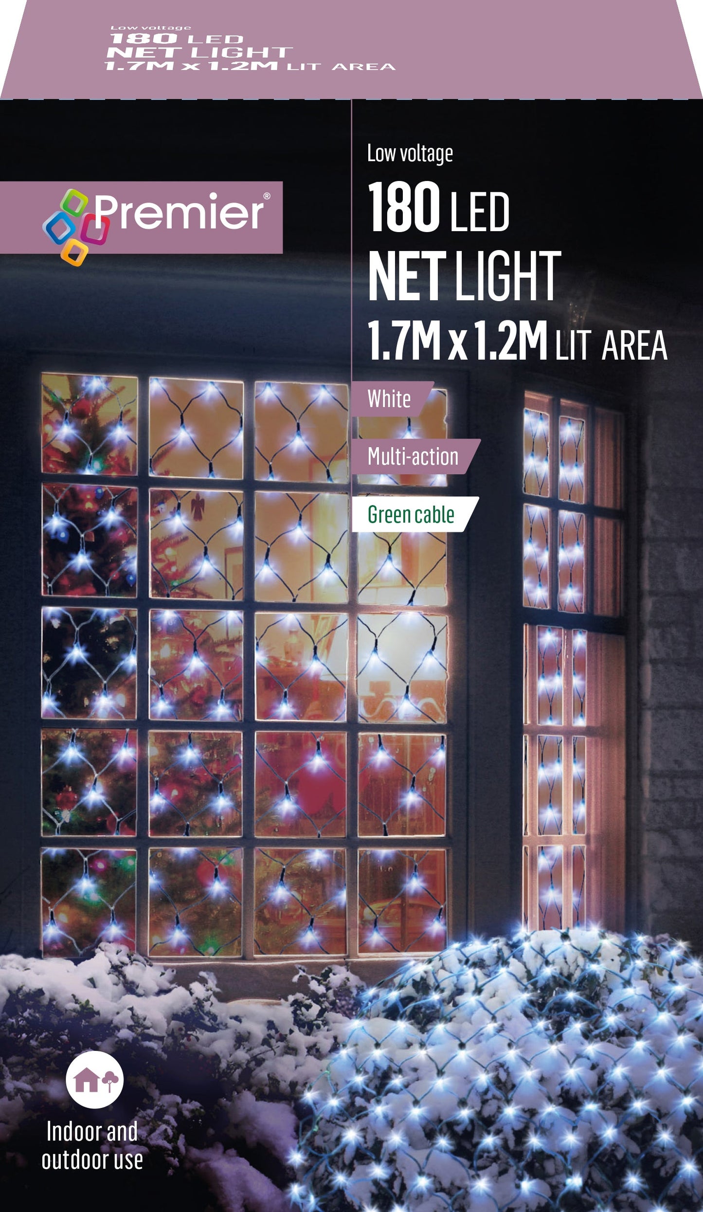 Premier 1.7m x 1.2m White Net Lights