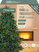 Load image into Gallery viewer, Premier TreeBrights 1500 Multi Coloured LED Christmas String Lights
