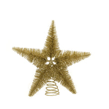 Load image into Gallery viewer, Gold Bristle Star 30cm Christmas Tree Topper
