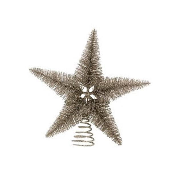 Silver Bristle Star 30cm Christmas Tree Topper