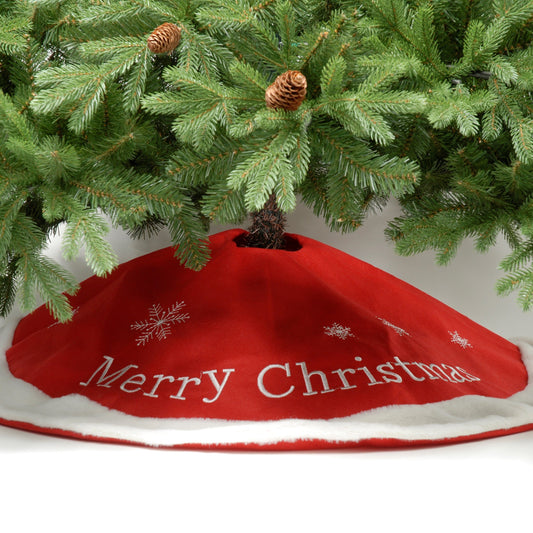 Red Merry Christmas Tree Skirt