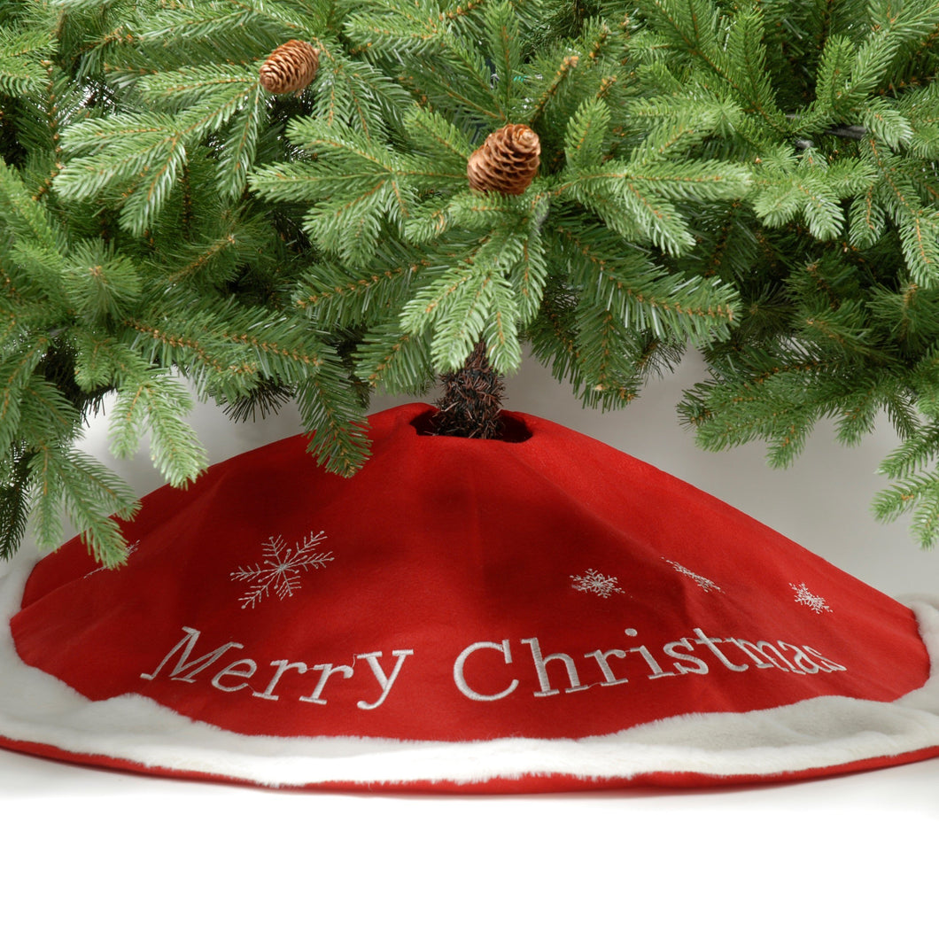 Red Merry Christmas Tree Skirt