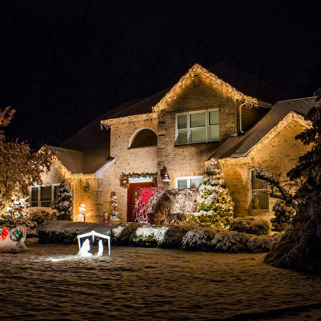 Festive 240 Warm White LED Christmas Firefly Icicle Lights