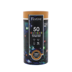 Festive 50 Multi Colour Battery Operated String Lights