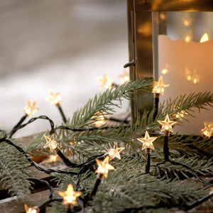 Festive 100 Warm White Star Battery Operated String Lights