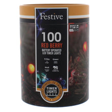 Load image into Gallery viewer, Festive 100 Red Berry Battery Operated Christmas String Lights

