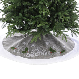 Grey Merry Christmas Tree Skirt 120cm