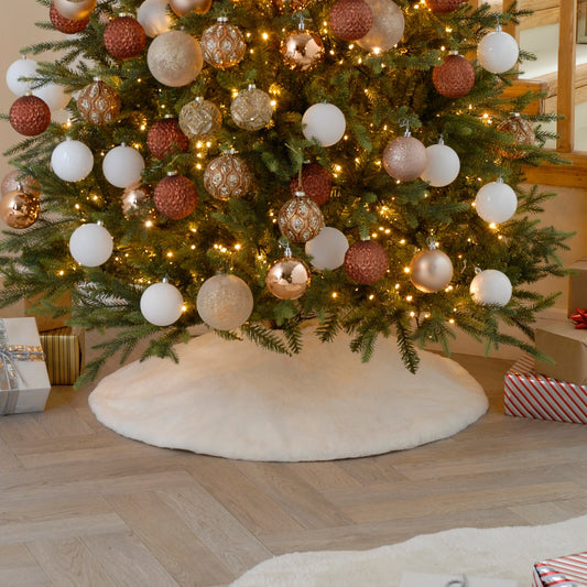 White Faux Fur Tree Skirt 90cm