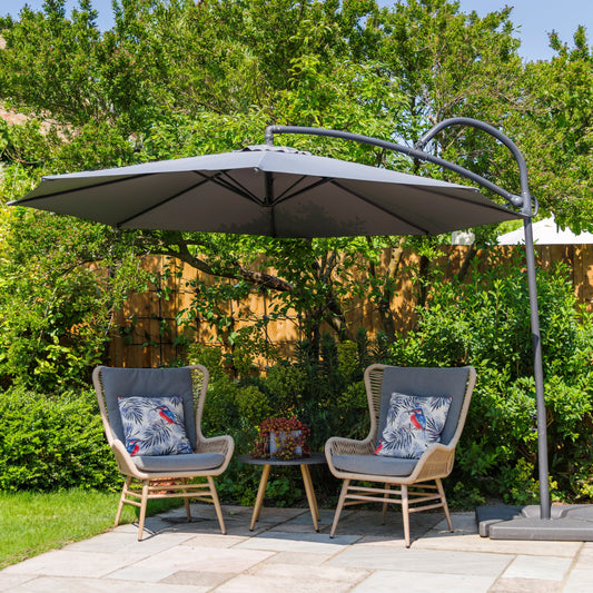 Palm 3m Cantilever Parasol Grey