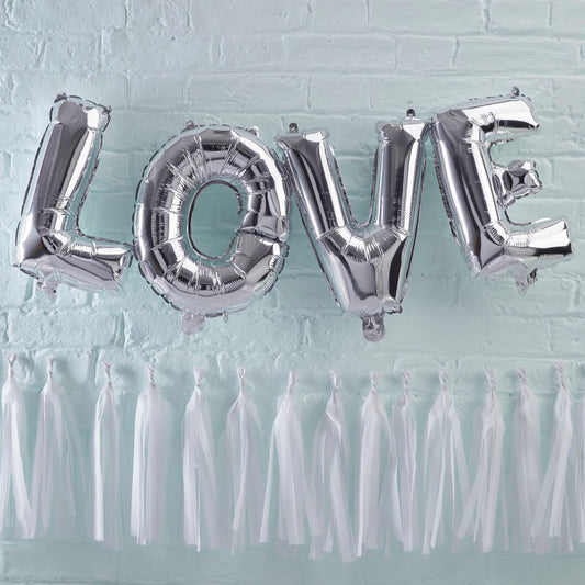 Silver Love Balloon Bunting