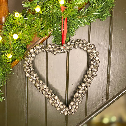 Bell Heart Wreath with Velvet Ribbon