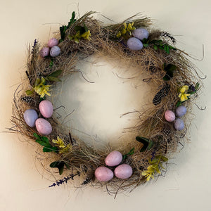 Dried Flowers and Eggs Easter Wreath