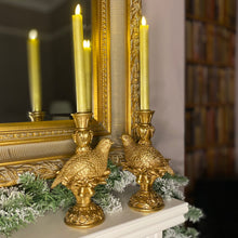Load image into Gallery viewer, Partridge Candle Holder Set in Vintage Gold
