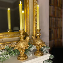Load image into Gallery viewer, Partridge Candle Holder Set in Vintage Gold
