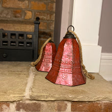 Load image into Gallery viewer, Christmas Vintage Style Rustic Large Hanging Bells
