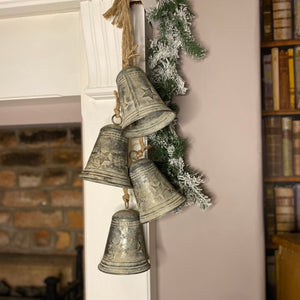 Vintage Style Hanging Metal Christmas Bells