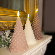 Load image into Gallery viewer, Set of 3 Warm and Cosy Flickering Christmas Tree Candles
