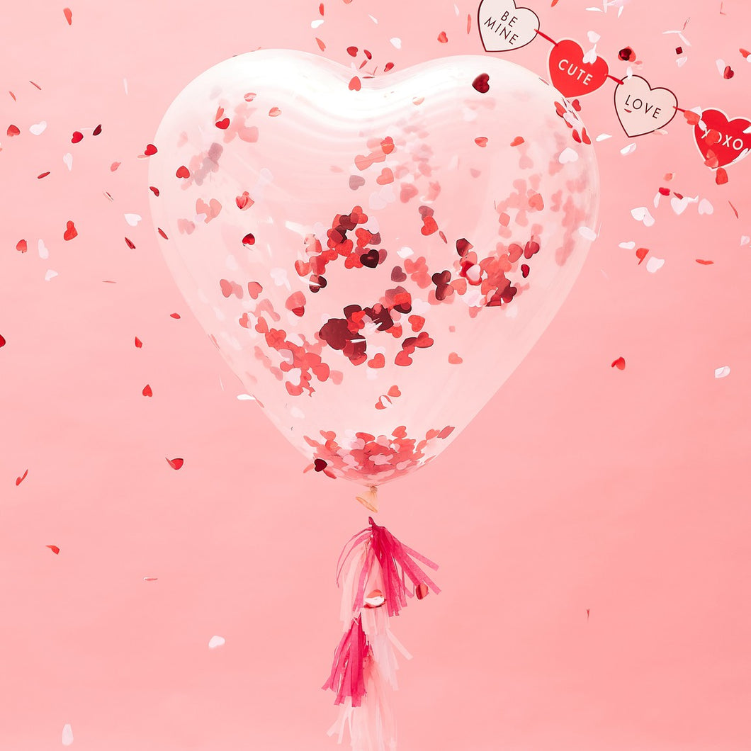 Giant Heart Shaped Confetti Balloon