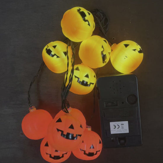 video of the pumpkin lights with flashing LED's and making a spooky noise