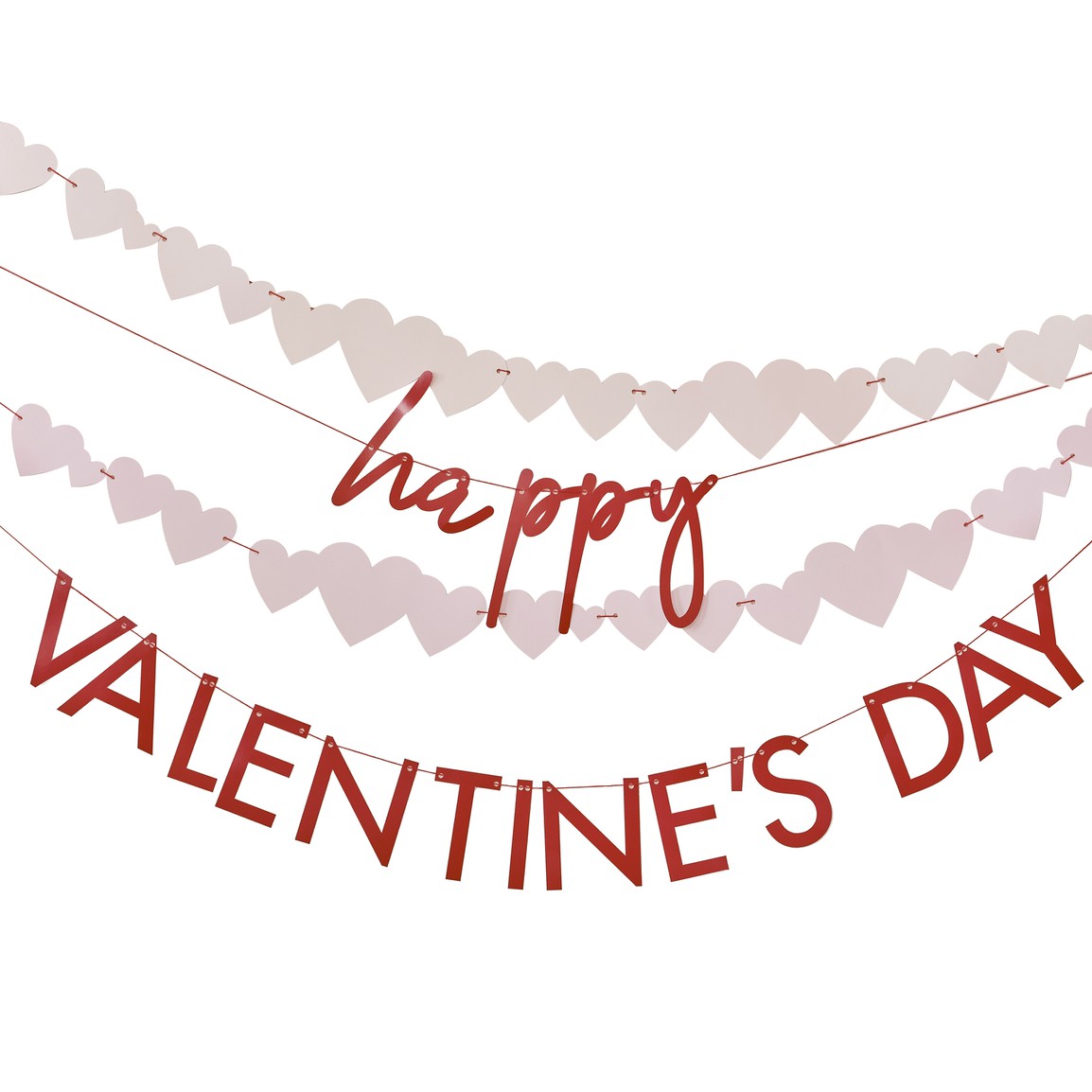 Red and Pink Happy Valentines Bunting