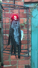 Load and play video in Gallery viewer, Black Caged Reaper Animated Halloween Display Decoration With Sound

