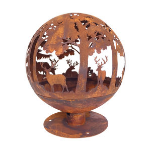 Fallen Fruits Fire Pit Globe with Laser Cut Woodland Design