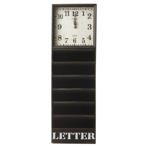Vintage Style Black Letter Rack Clock