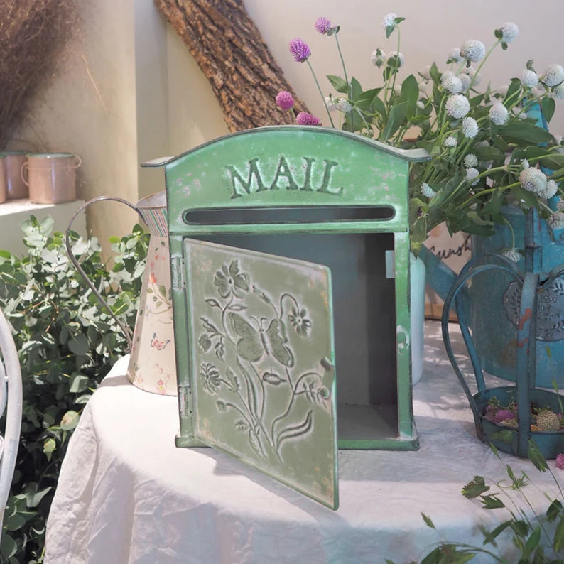 Green Delaney Wall Mounted Letter Box