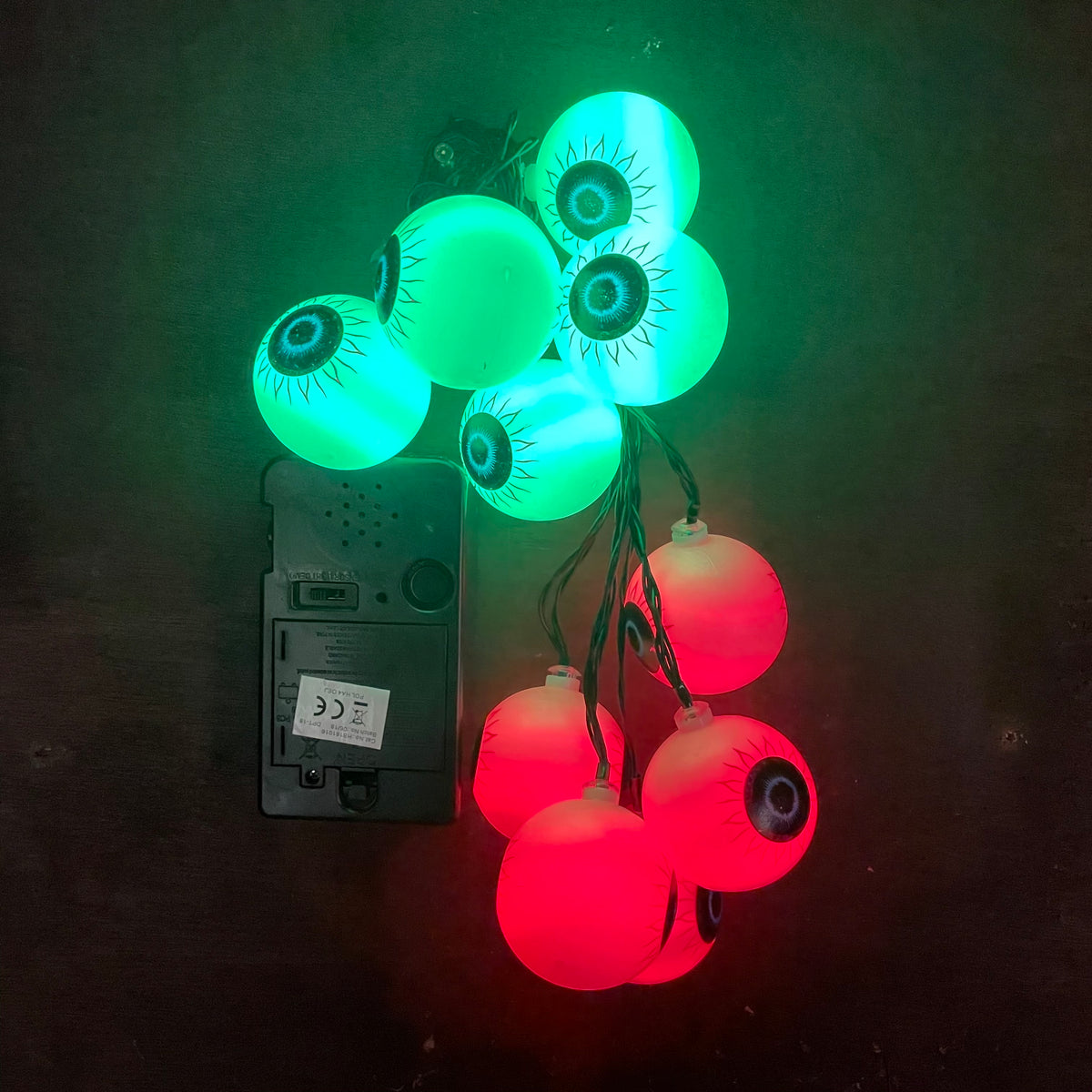 Eyeball String 10 Flashing LED Halloween Eyeball String Lights with Spooky Sound ...
