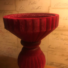 Load image into Gallery viewer, Burgundy Velour Candle Holder
