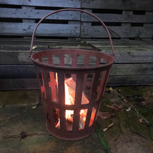 Load image into Gallery viewer, Rust Metal Fire Pit Basket 39cm
