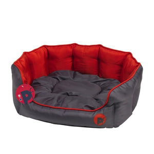 Oxford Water Resistant Red oval Dog Bed