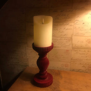 Burgundy Velour Candle Holder